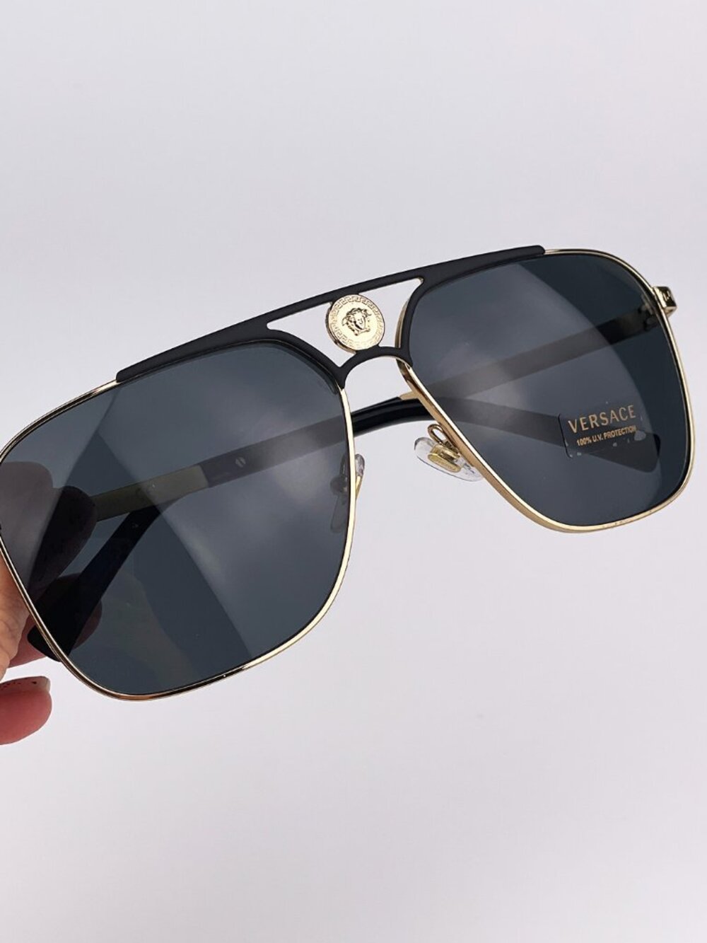 VERSACE VE2238 143687 GOLD MATTE BLACK PILOT SUNGLASSES